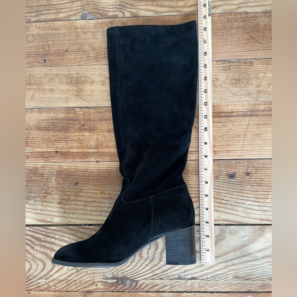 Free People Boots Cleo Slouch Suede Knee High Heeled Leather Grey NIB US 8 EU 38 - Picture 15 of 15